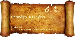 Országh Kiliána névjegykártya