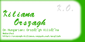 kiliana orszagh business card